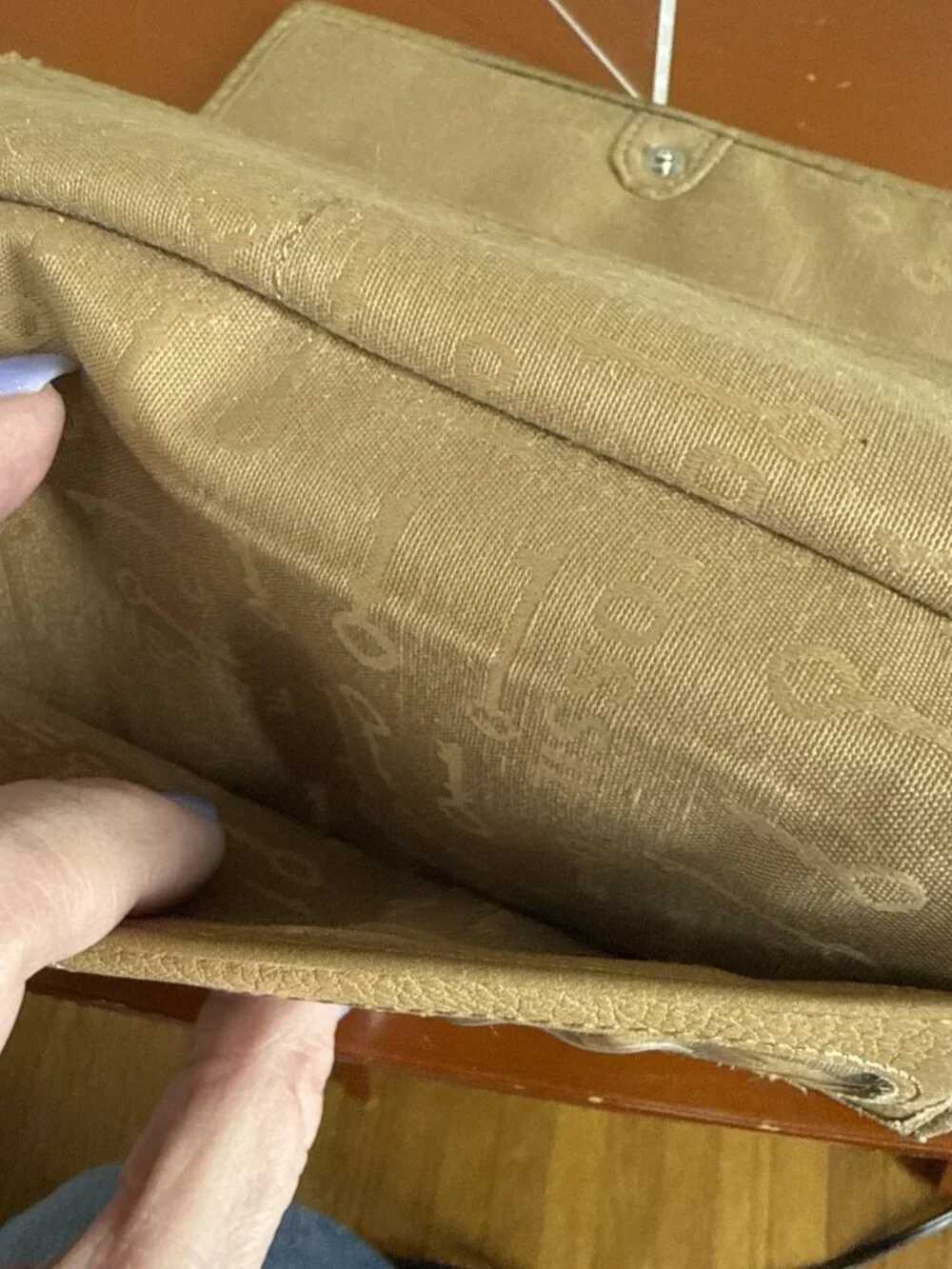 FOSSIL Maddox Taupe Leather Trifold Flap Clutch Wallet Organizer